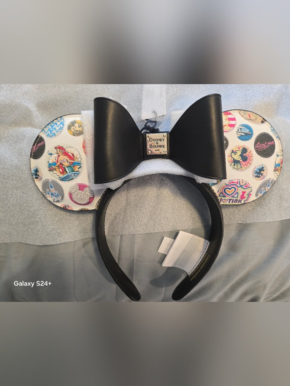 Dooney & Bourke Black Bow Disney Character Print Ear Headband